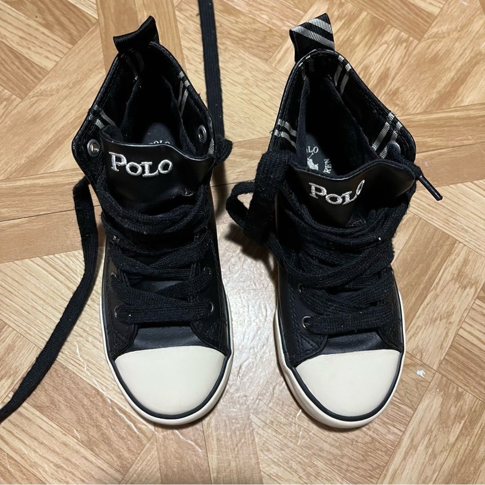Polo Ralph Lauren “University Hi” Kids Sneakers 10.5 Genuine Leather High shoes
